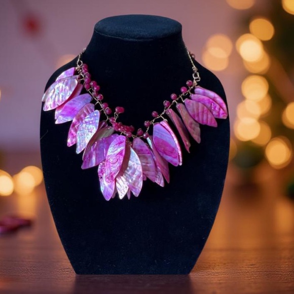 Hand crafted different shades with semi precious beads wire necklace  OOAK NWT - Picture 12 of 12